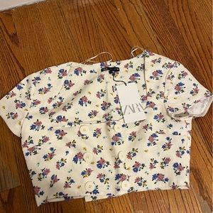 ZARA floral cropped top NWT